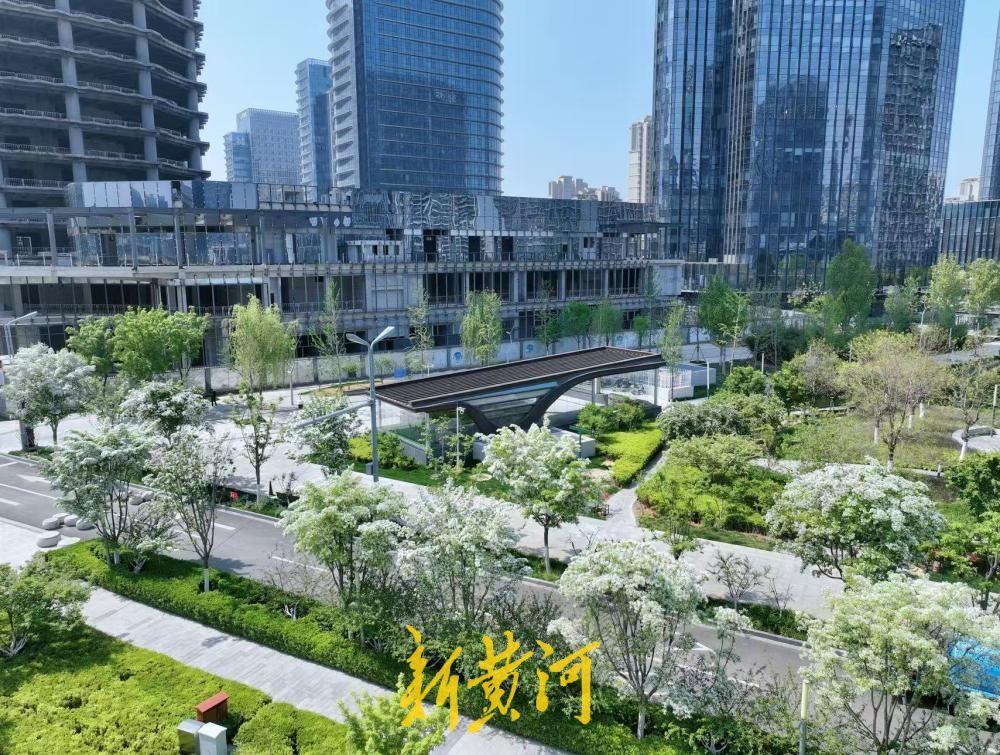 繁花似锦、绿意盎然，济南中央商务区地铁站被“浪漫”包围！4月14日，位于济南绸带