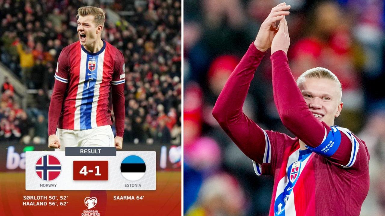 世预赛：挪威主场4-1大胜爱沙尼亚，基本锁定晋级。
哈兰德与瑟尔洛特两人先后完成