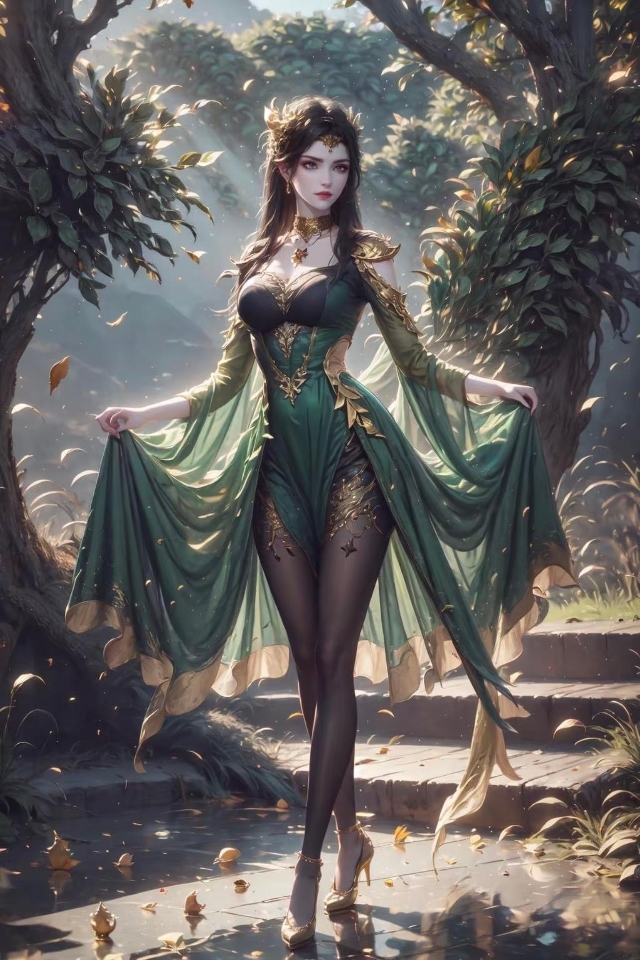 斗破苍穹 ‖ 美杜莎女王/彩鳞绿色系纱裙 【高清美图】 