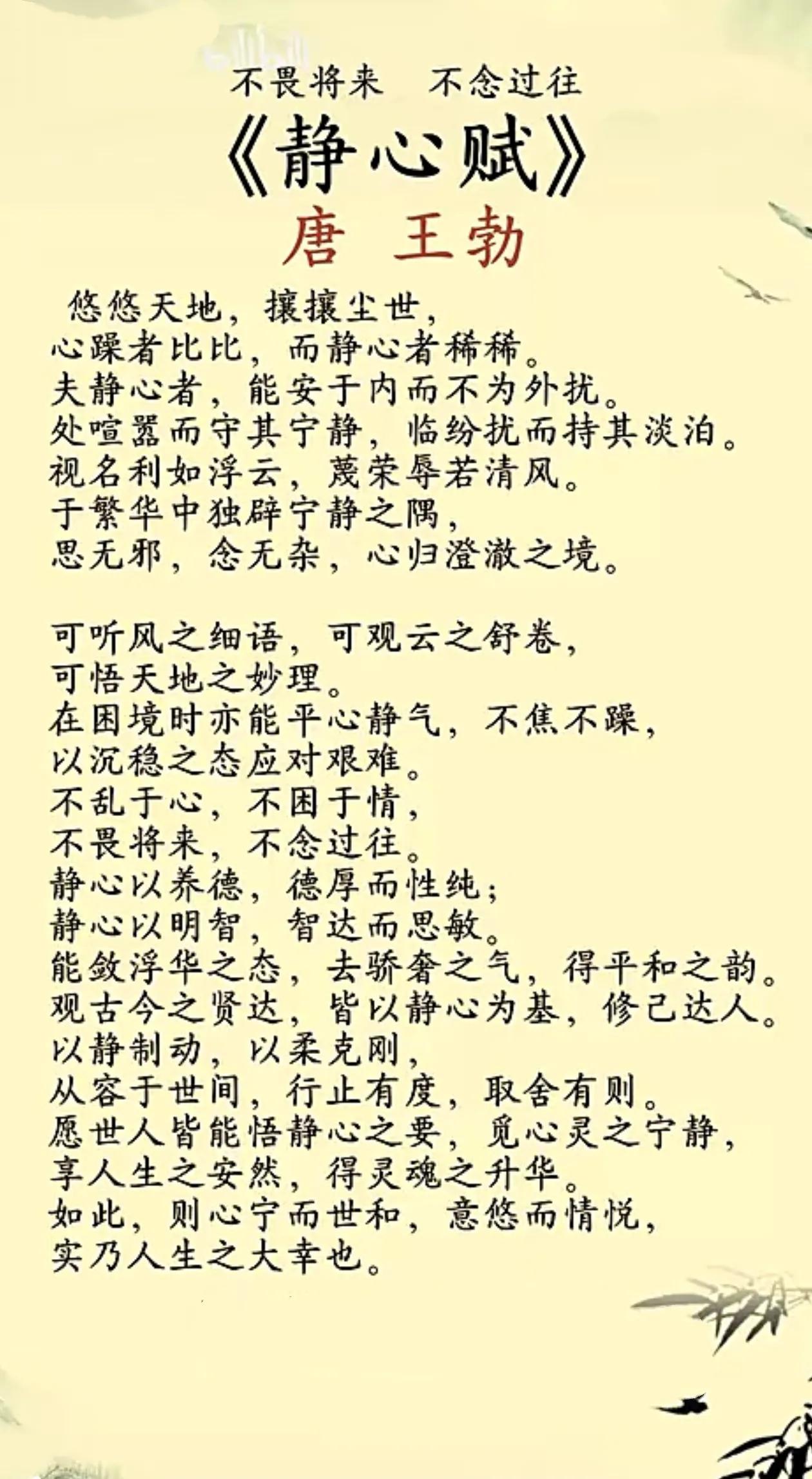 不畏将来 不念过往