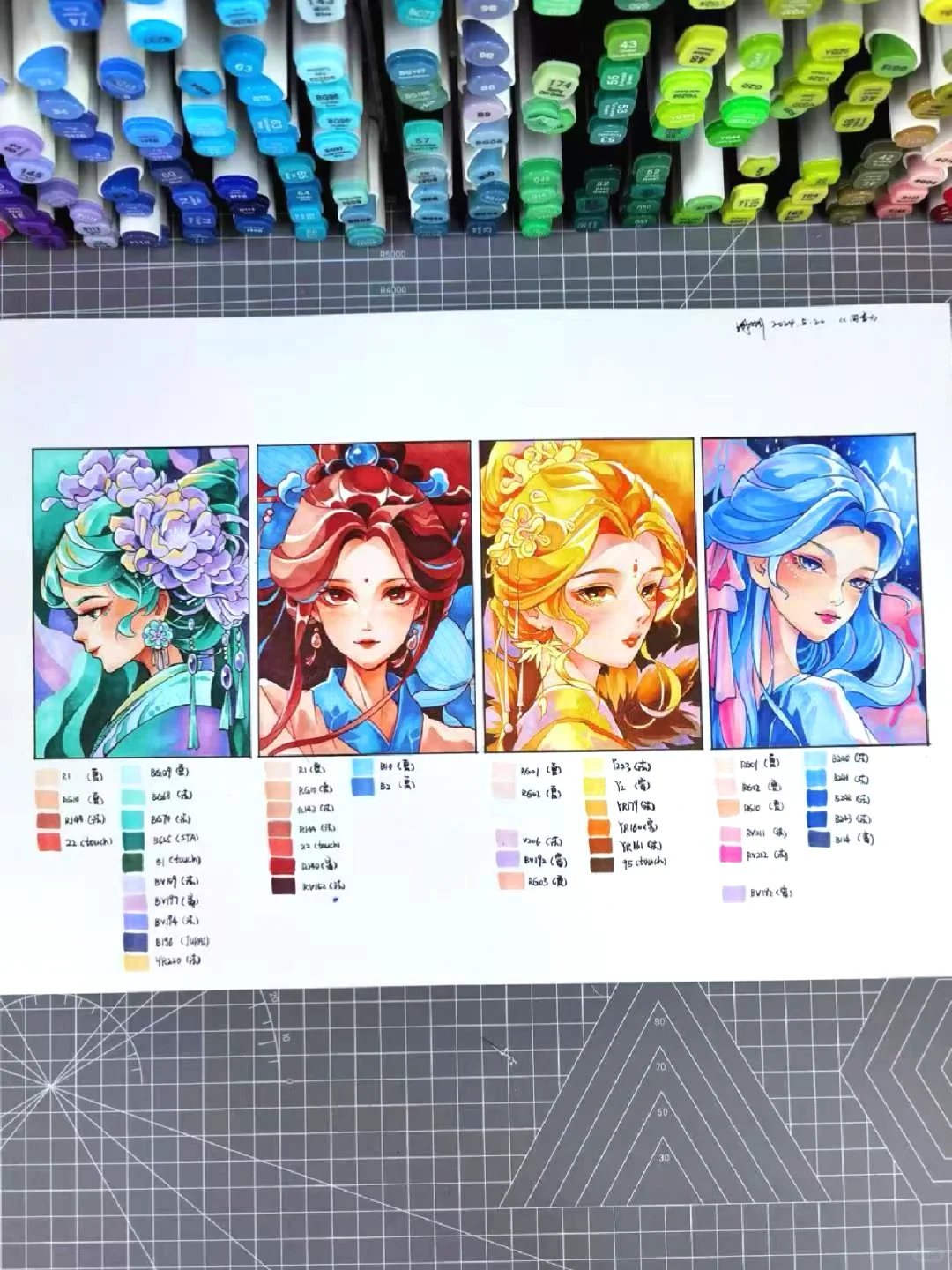 码住❗️超好看的人物素材马克笔手绘表现❗️