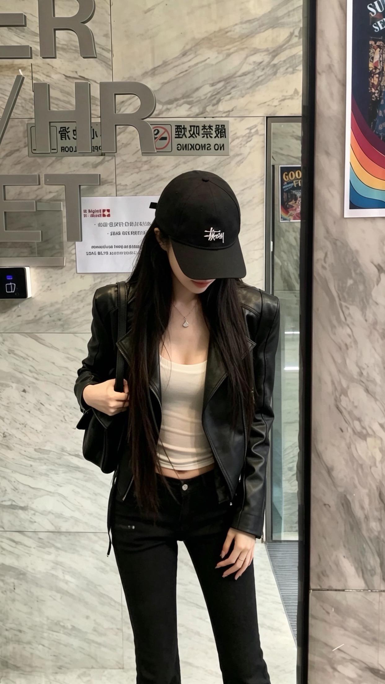 斩女穿搭 酷飒出街look 拽姐穿搭 全黑look 甜酷穿搭法则