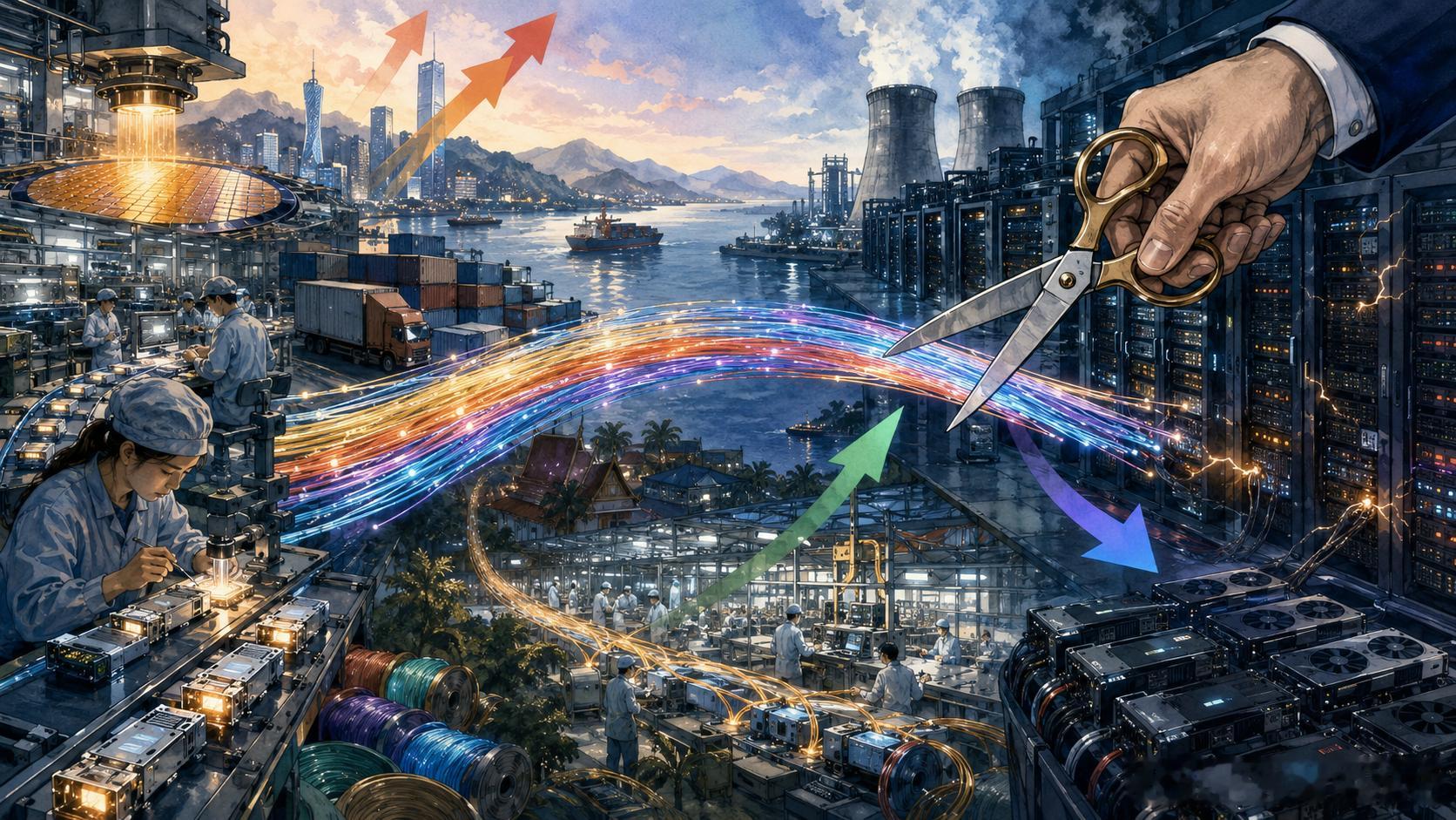 美股光通信暴涨，中国龙头重挫：一纸“禁令草案”能否改写全球AI供应链？一枚体积并