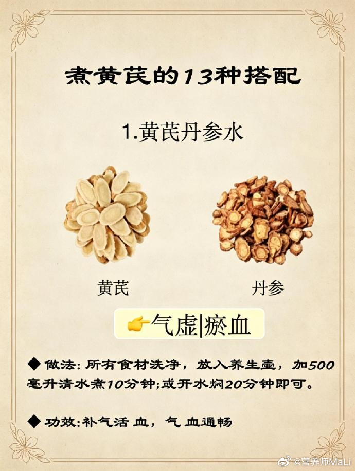 黄芪的神奇搭配，99%的人都不知道的秘密。💡🌿 