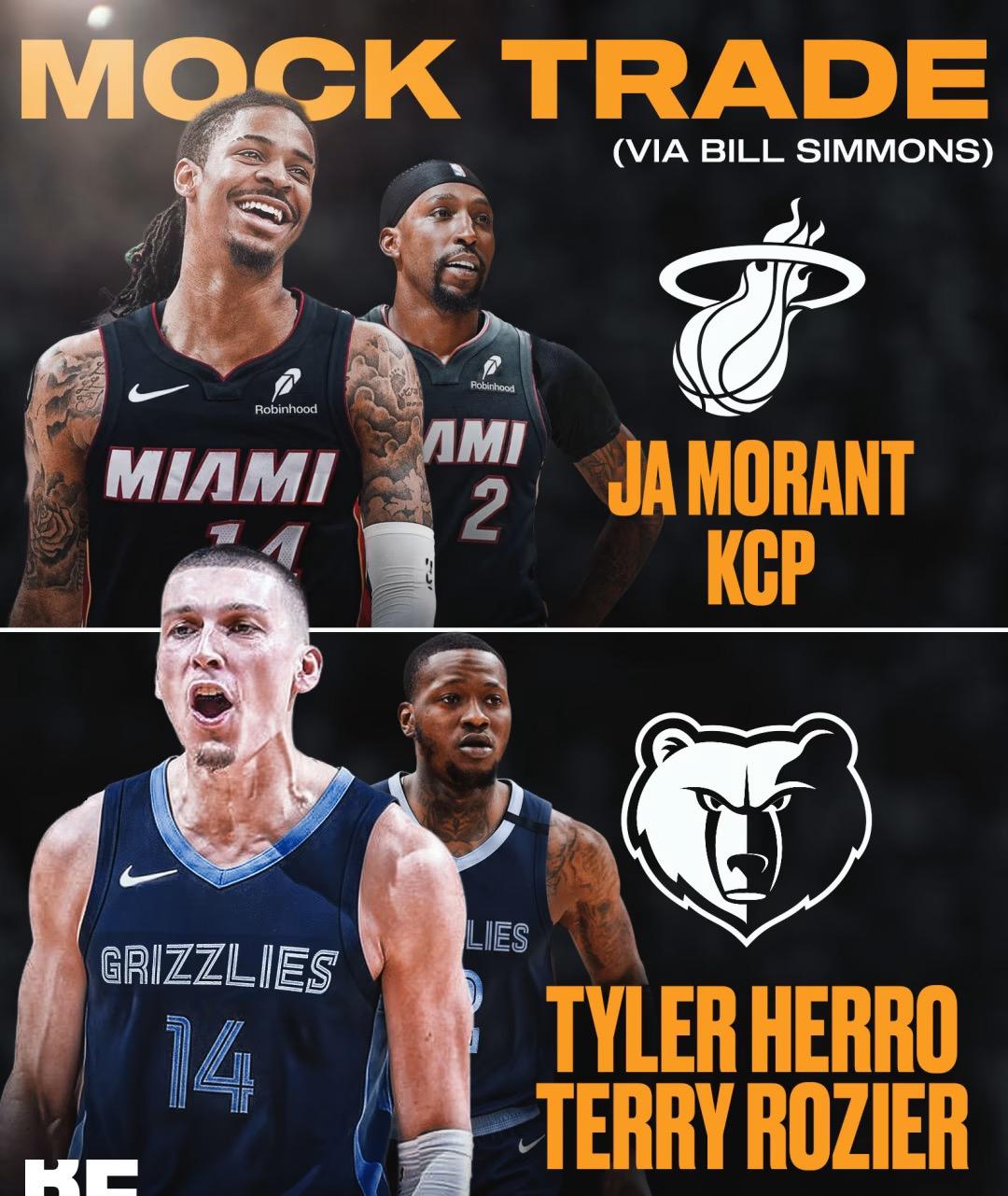 比尔•西蒙斯提出了一项关于贾•莫兰特与泰勒•希罗的等价交易方案0の
“这是迈阿密