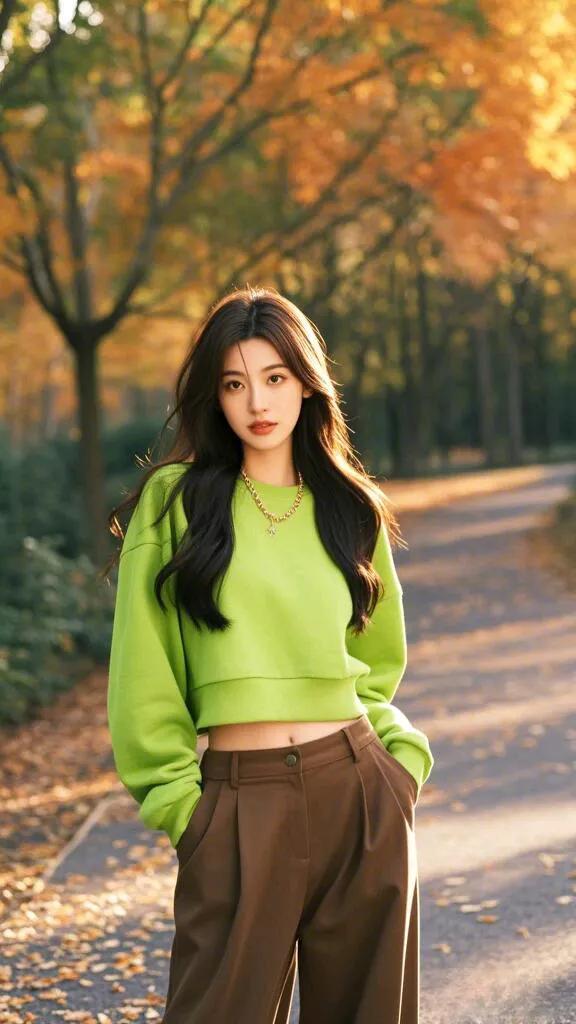 时尚与舒适#完美融合#青春气息穿搭#简行唯美的美女# 休闲穿搭#