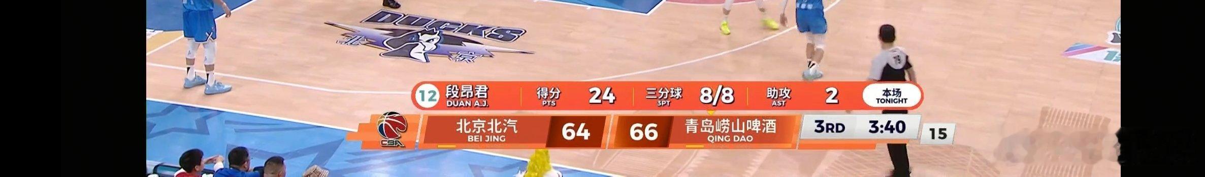 段昂君本场已经投进八个三分球。。。。cba