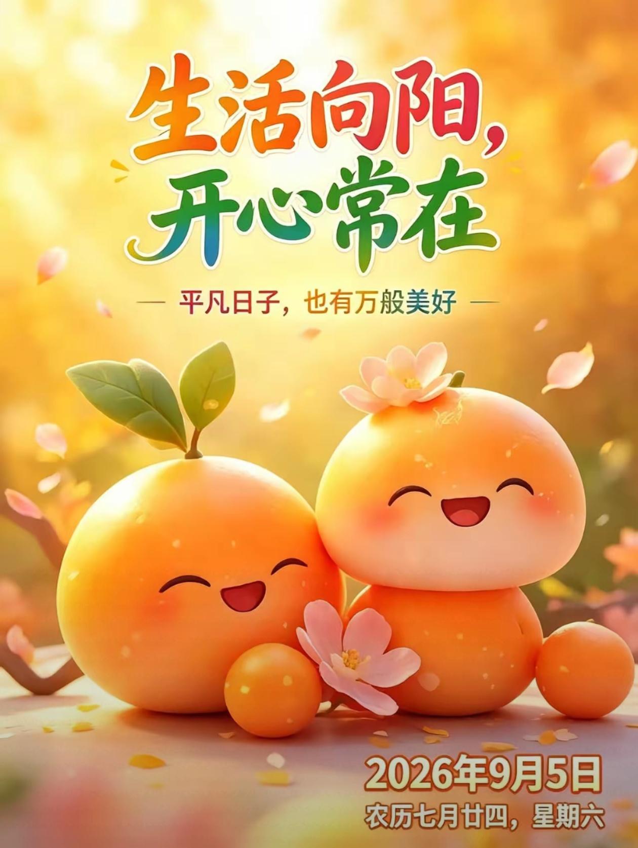 [福]2026./9月5日，释放一身疲惫，珍惜平凡岁月的静好[福]

☘️🌅清