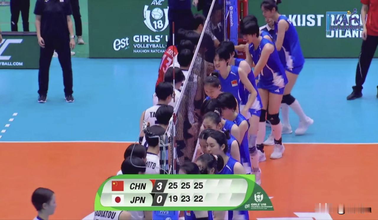 【中国U18女排抗日成功挺进决赛】U18亚锦赛半决赛中国U18女排迎战日本U18