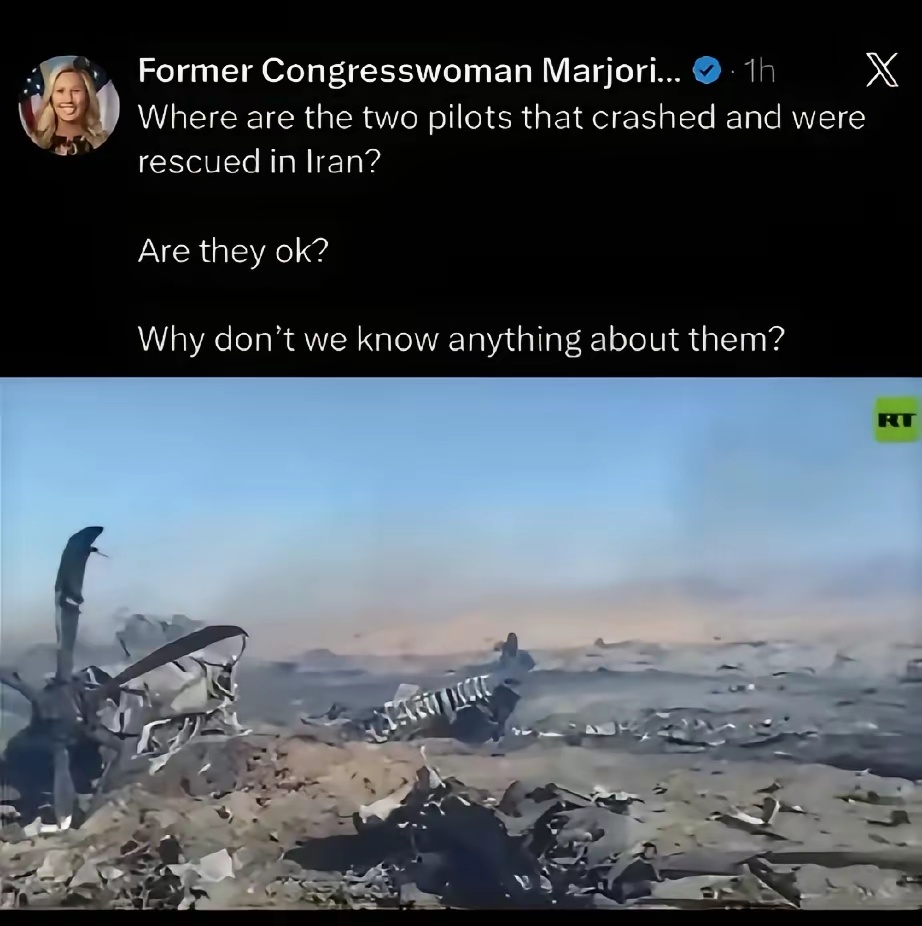 美国前国会代表质问美国政府，问那两名被救回的美国飞行员现在人在哪里呢？ 