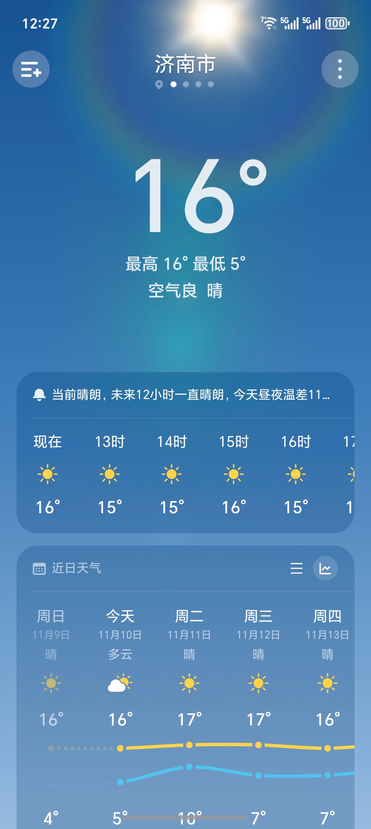 天气预报改了，多日天气预报终于不是内嵌能看出web了，在Magic上舒爽无广告[