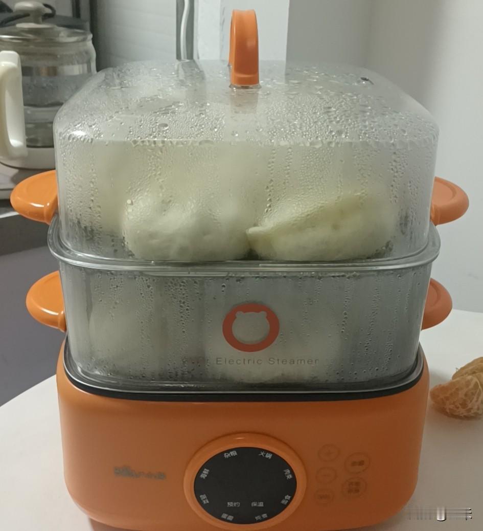 今天是周末，而且外面还阴天下雨，在家里自己亲自和面做馅，然后慢蒸一锅大包子！
看