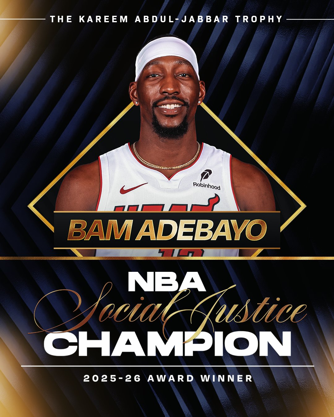 恭喜阿德巴约入选最佳防守阵容第二队，职业生涯第六次入选NBA最佳防守阵容。同时获