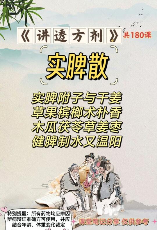 《讲透方剂》第161课：实脾散（温化寒饮剂）