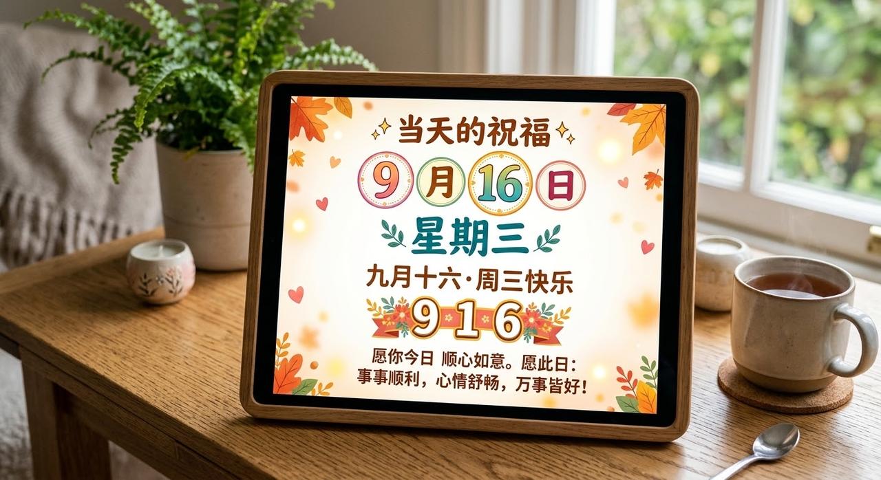 充实忙碌、收获满满的一天

今天是9月16日星期三，真是个寓意吉利的好日子！9代