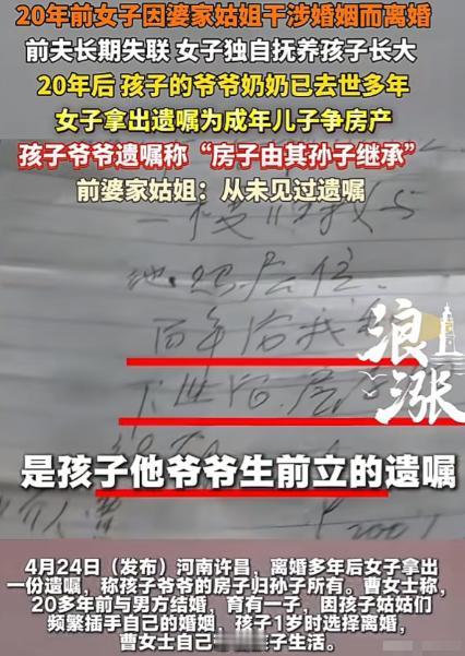 4月25日河南许昌，女子和丈夫结婚后，生了一个儿子，可婚后孩子姑姑总是干预他们家