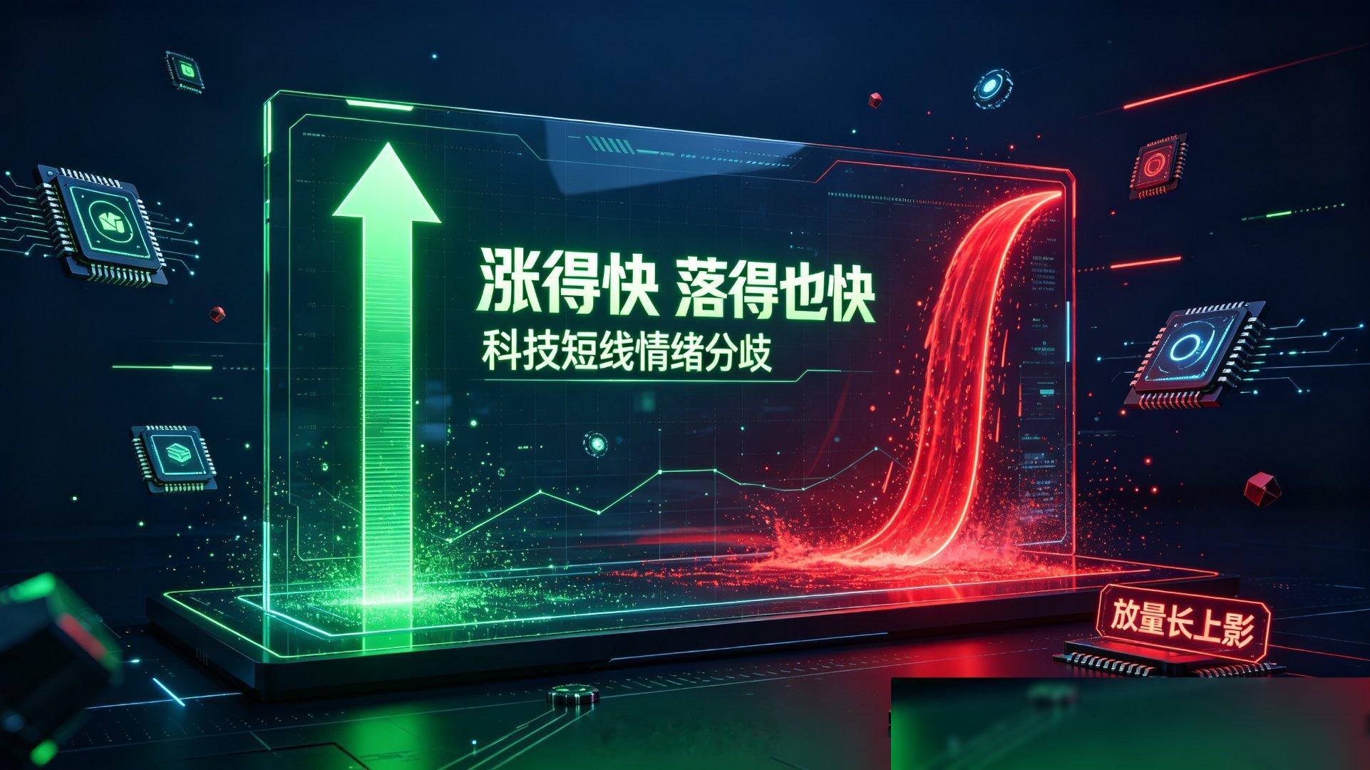 上周科技股这场冲高跳水，很多人被埋在山顶了吧？咱把盘面拆开聊聊。 早盘半导体、存