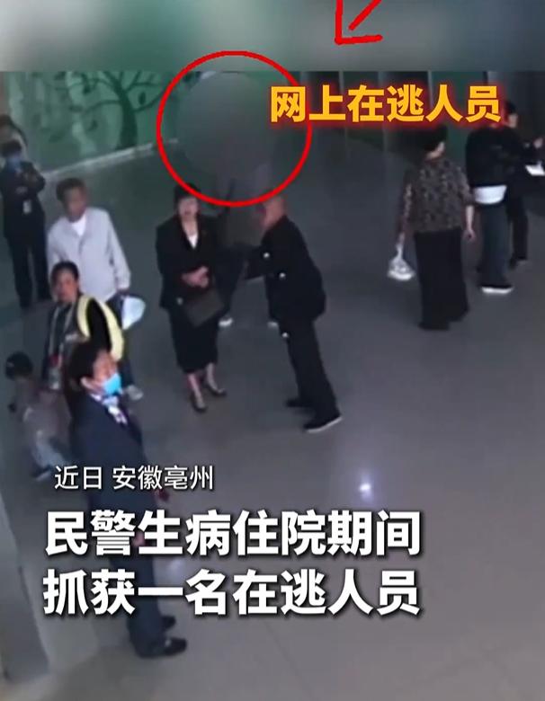 【住院民警一眼认出在逃人员：成功抓捕】近日，安徽省亳州市公安局交管支队谯城魏武大