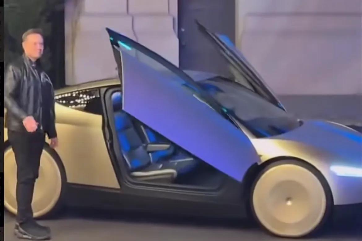 近距离看马斯克乘坐无人车，自动开门自动驾驶，很科幻！引起现场网友一片赞叹声！
