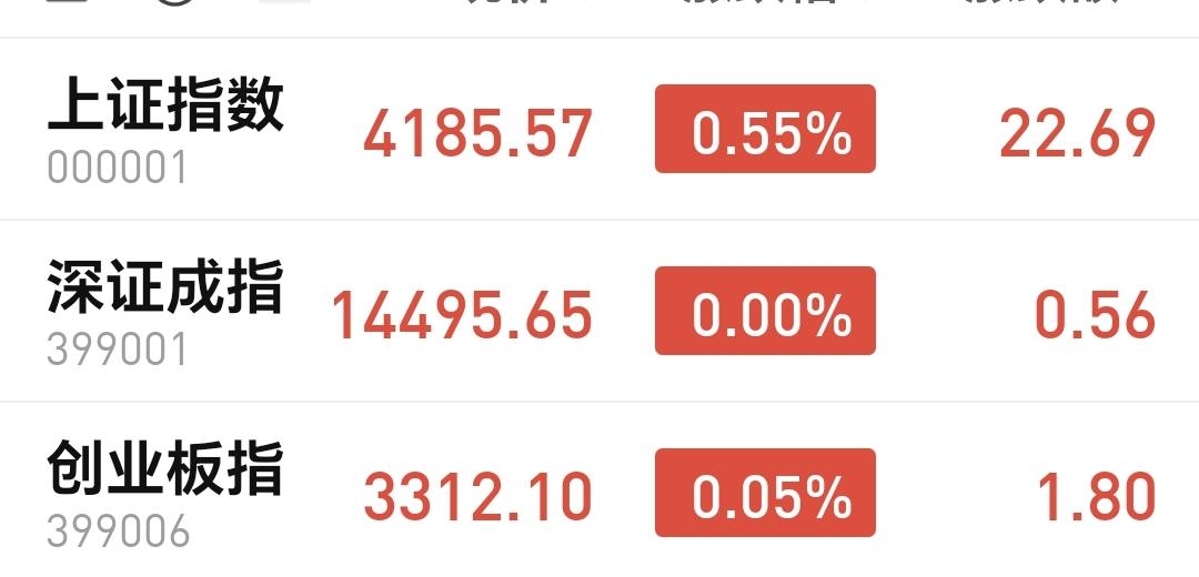 基金：商业航天板块、可控核聚变板块和化工板块
三大指数全部翻红，创业板指上涨了0