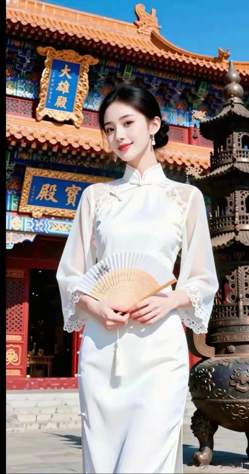 ​​上联：普陀山前云影闲
​​下联：大雄宝殿烟火盛