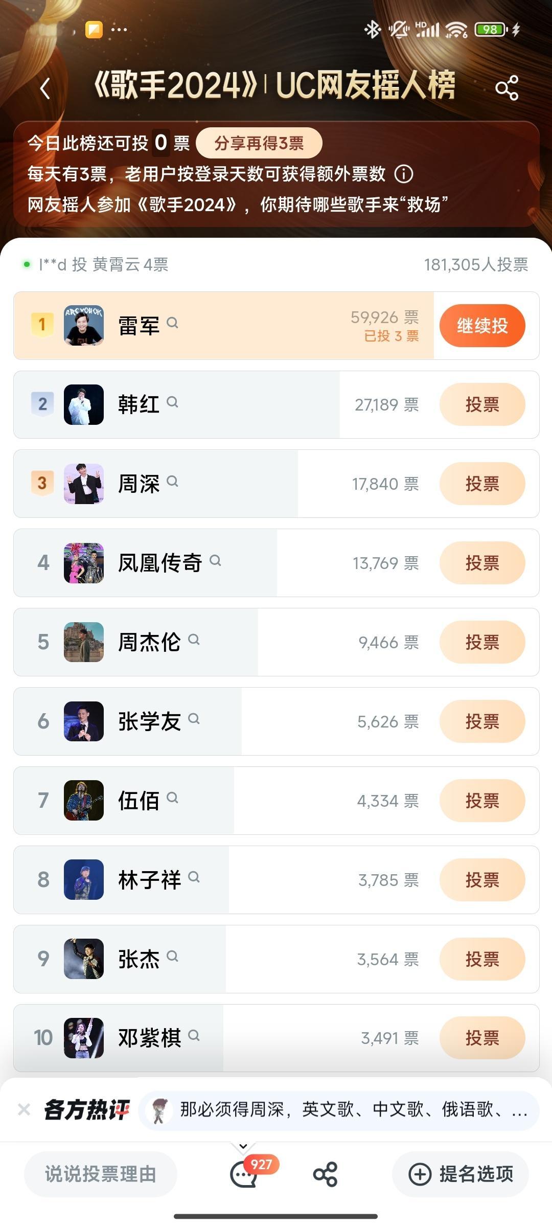 雷军歌手2024摇人版荣登第一宝座，UC是会搞事情的，期待见到雷总上台迎战外敌！
