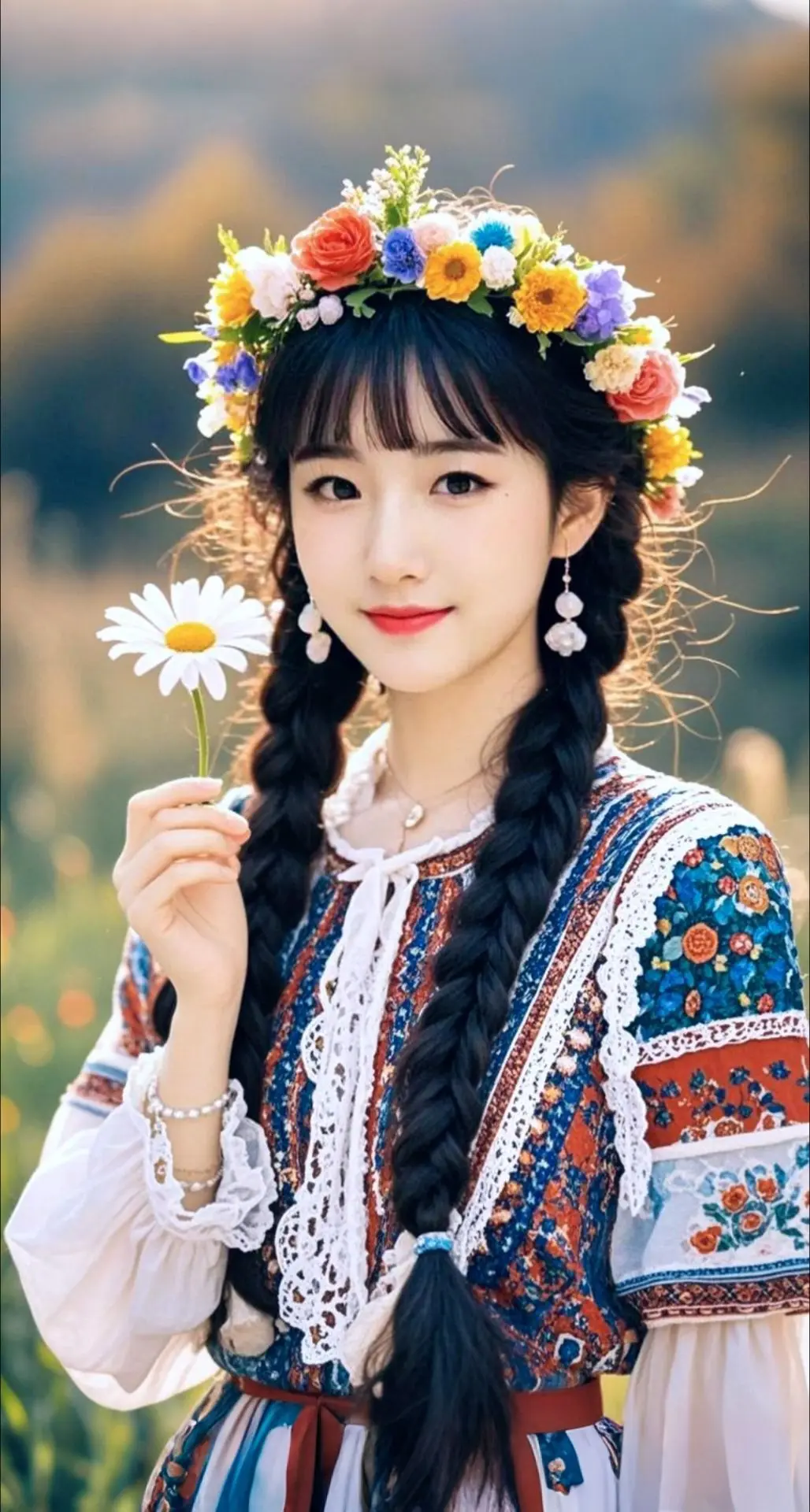 AI扩图 AI花漾少女
