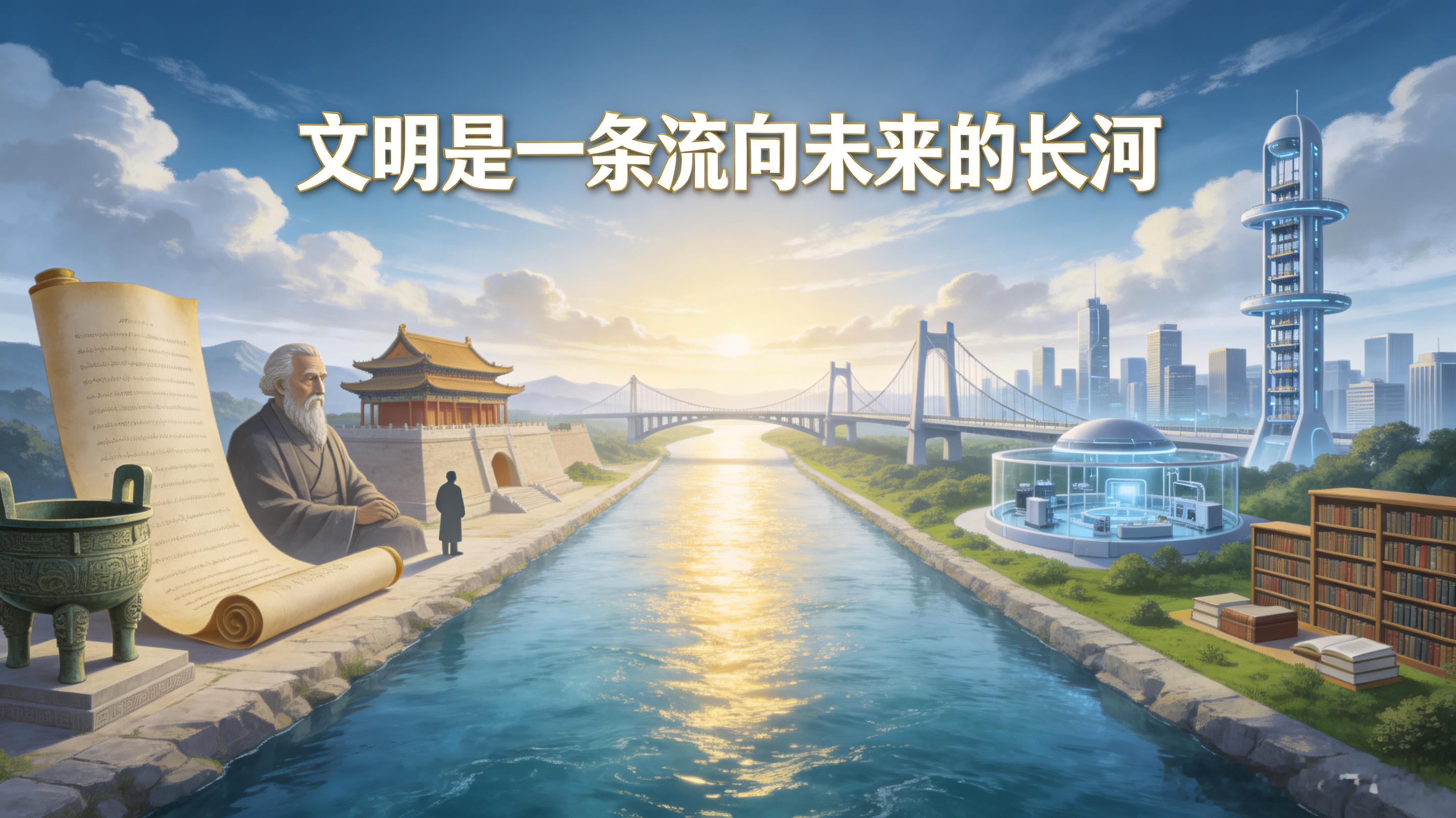 做早饭时想 【文明是一条流向未来的长河】这几天讨论人类文明，我越来越感到，文明是