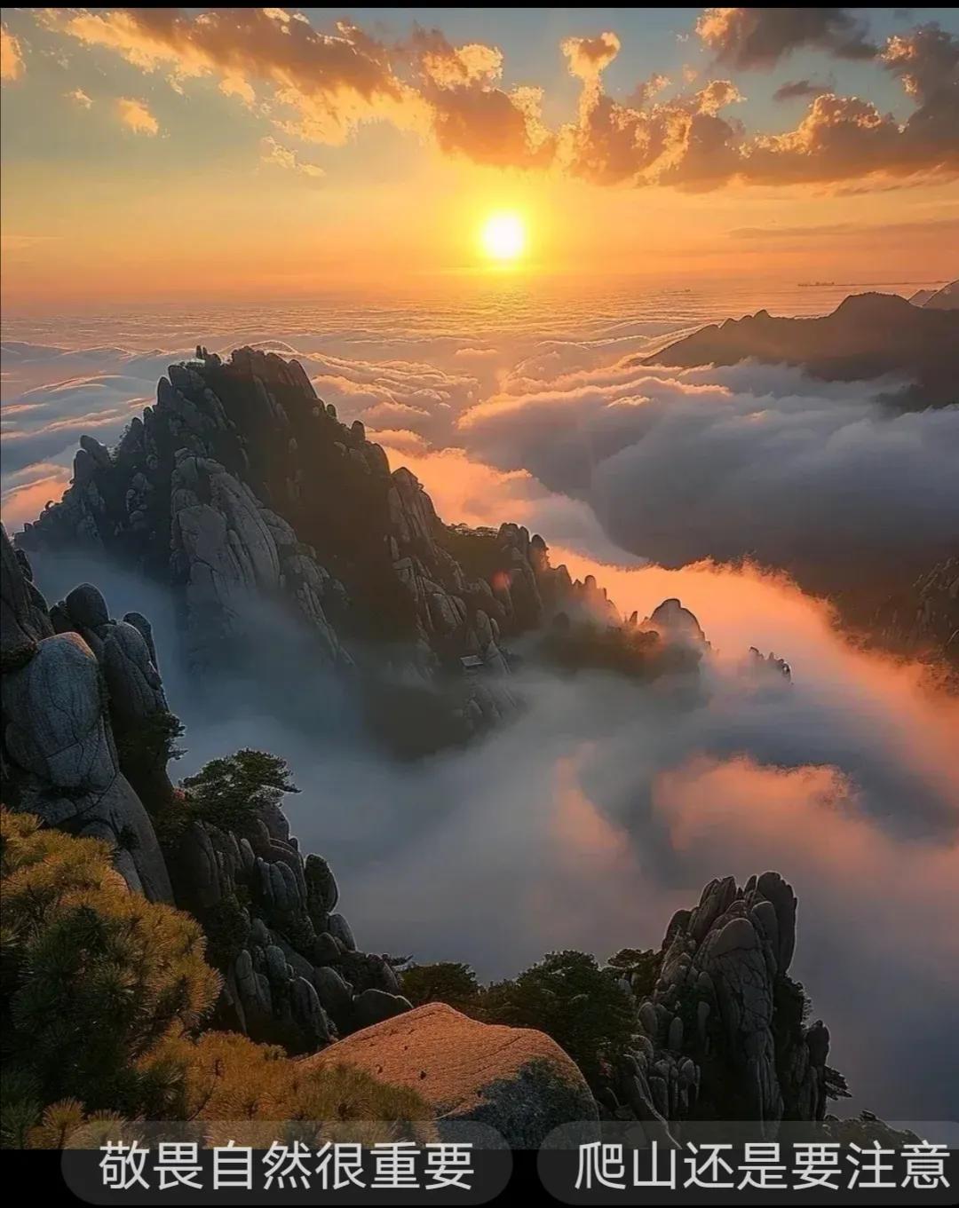 听家中老人讲，登山之时切不可随意言语。曾有一对闺蜜一同登山，其中一人望着那美不胜