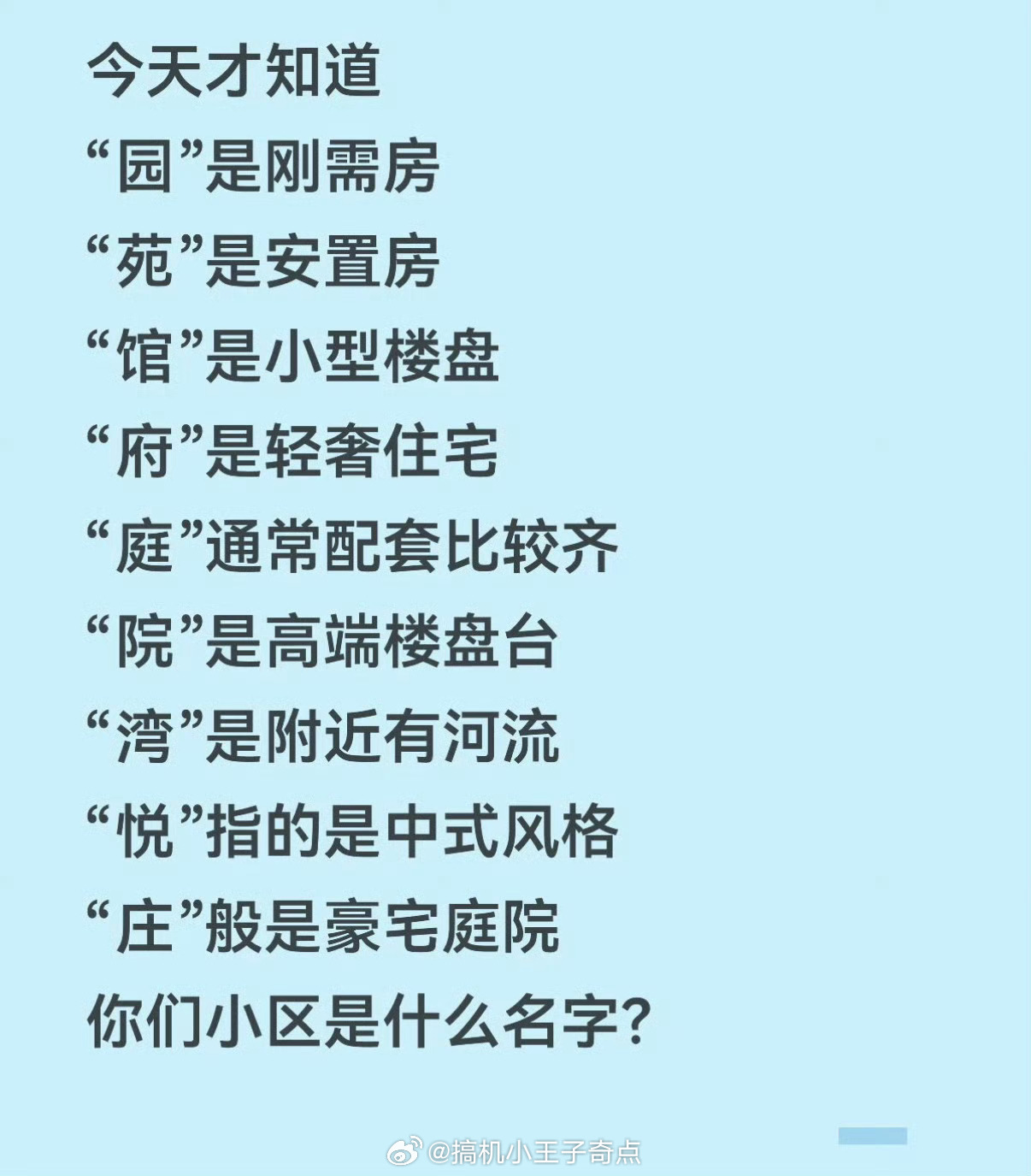 原来小区是这样命名的好家伙我家是广场这种是啥 