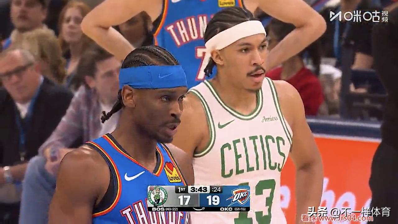 亚历山大35分，连续20+得分超越张伯伦，雷霆队104-102力克凯尔特人队迎来