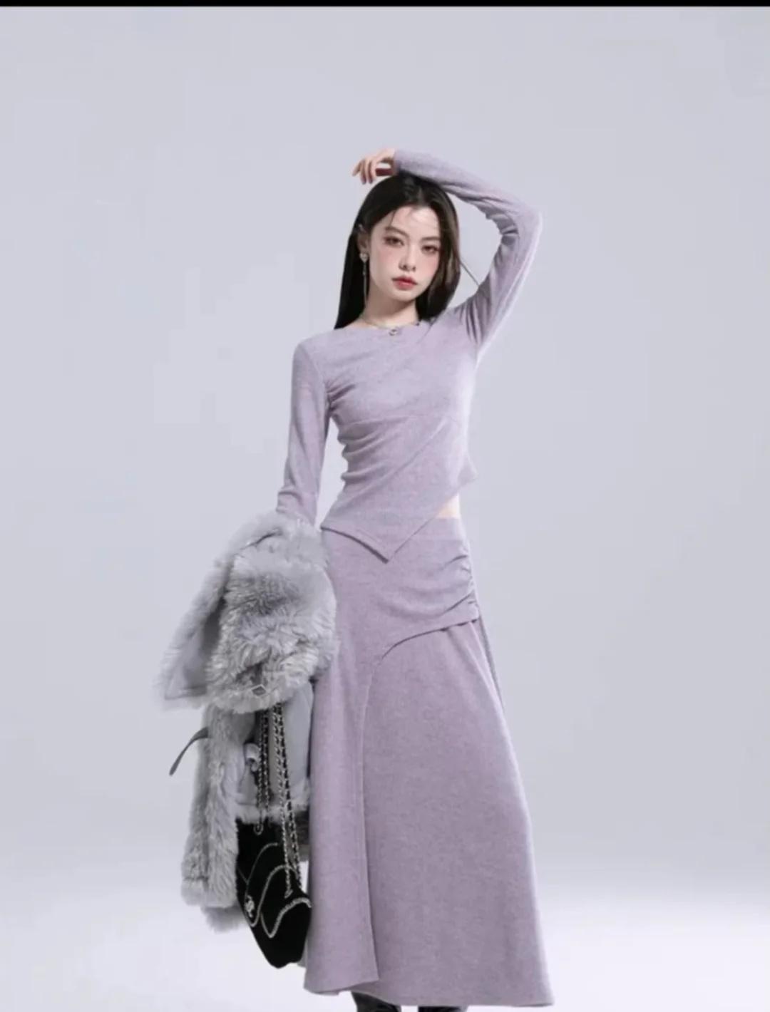 怎么会有这么好看的裙子！！！
紫色系穿搭 冬季内搭可外穿 紫色系 香芋紫 充满设