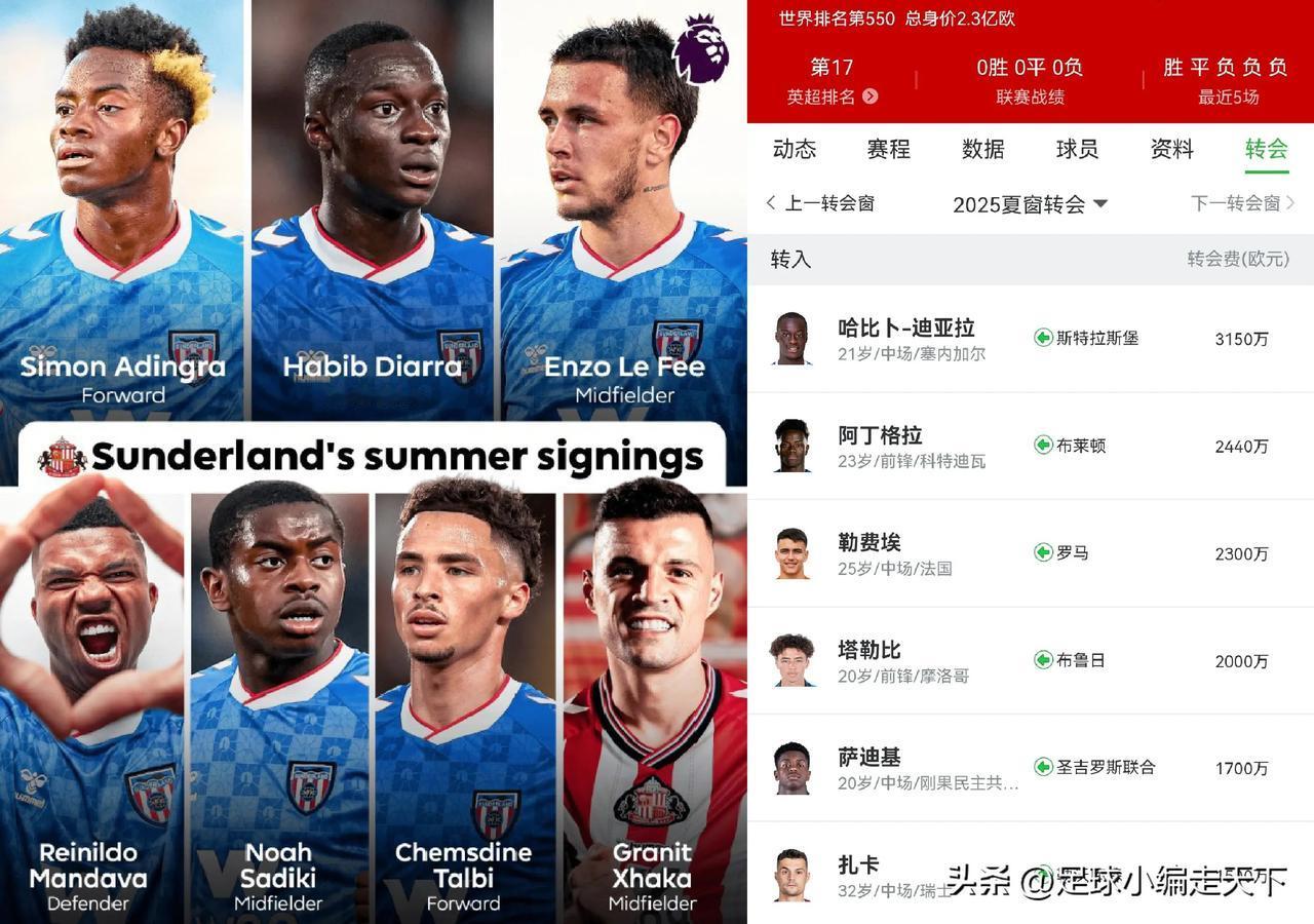 你敢相信这是一支英超升班马的引援投入吗？你让那些其他联赛踢欧冠的球队情何以堪啊？