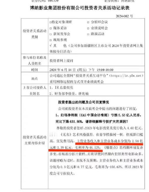 王一博真是行啊，无名毛利率46.12％啊，关键它的总票房9个亿，相当于这部戏赚了