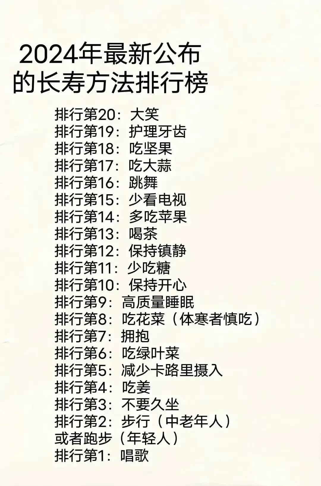 延长寿命的最好习惯： ​​​