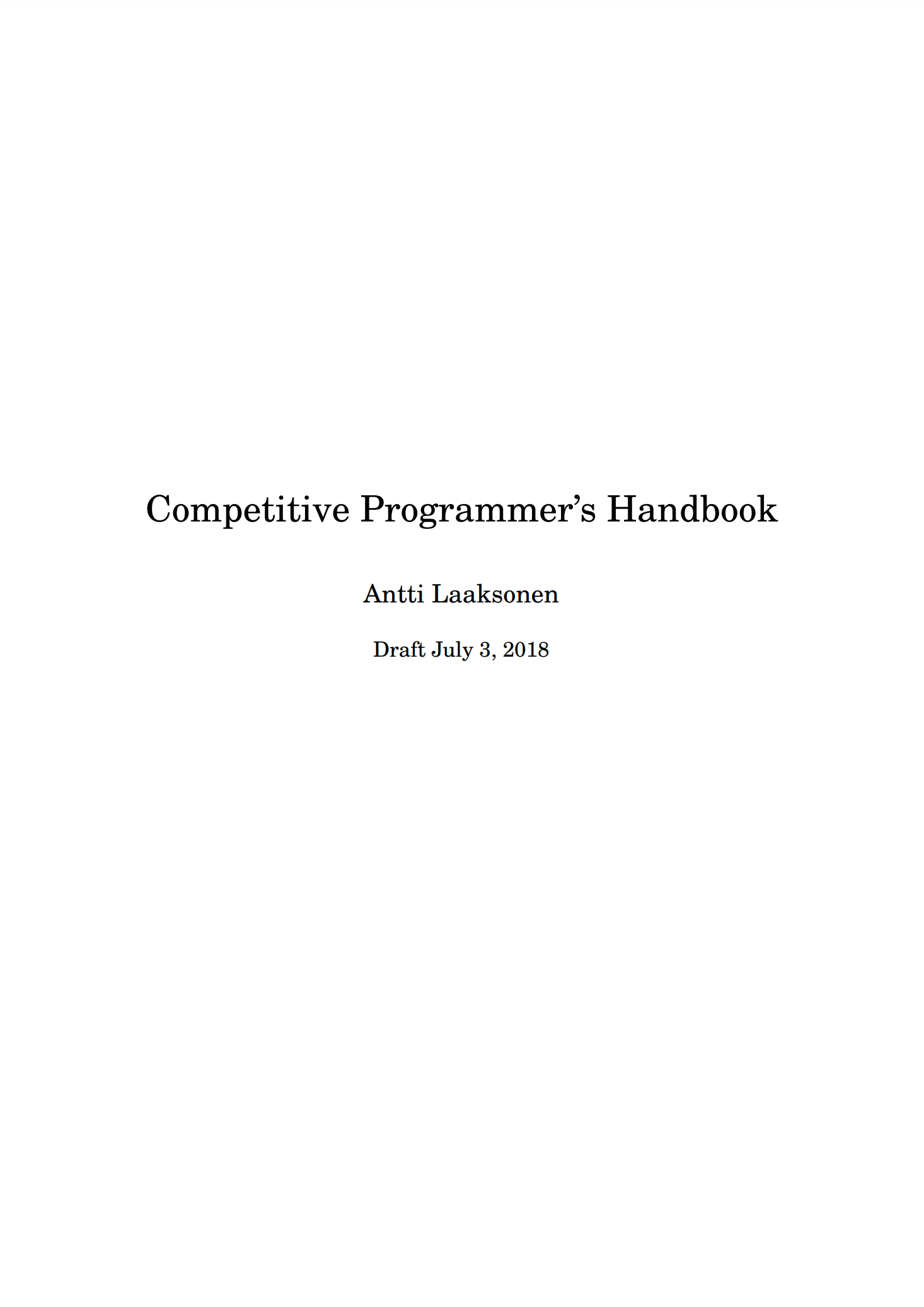 一本帮助程序员提高解决编程竞赛问题的能力的电子书《Competitive Pro