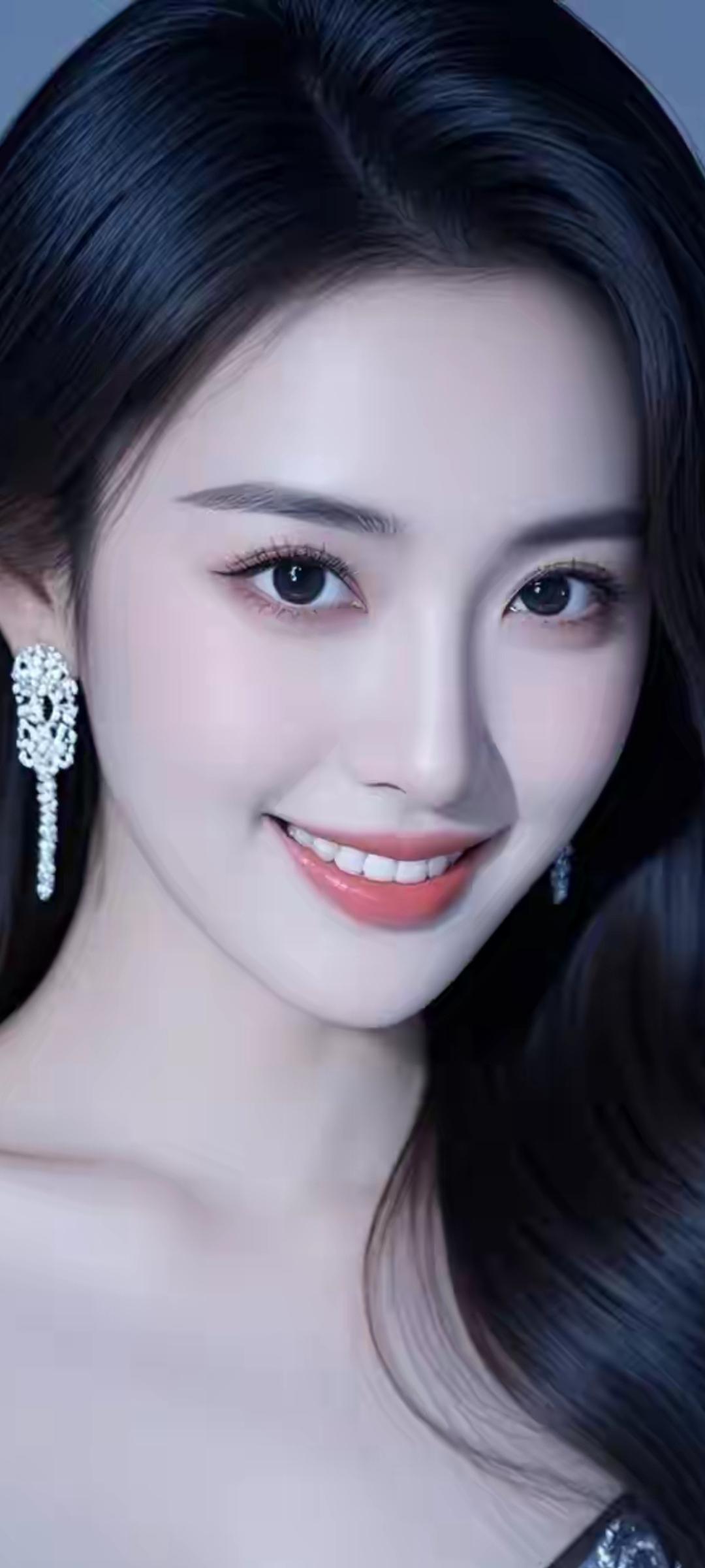 优雅气质，闪耀耳环，甜美笑容，完美妆容，女神范儿十足！💖✨