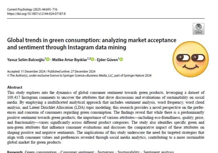 全球绿色消费趋势：通过Instagram数据挖掘
可持续消费 绿色消费 本研究探