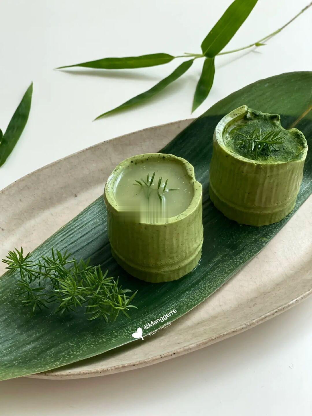 低卡甜品｜抹茶酸奶竹子布丁🍃