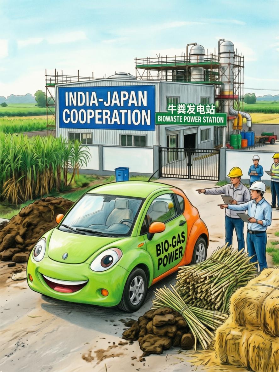 让人忍俊不禁的日印新能源计划：建造1000座以牛粪为主的生物燃气工厂及开拓250