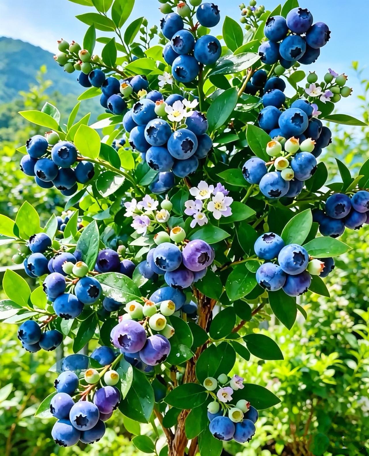 蓝莓结果的样子,诱人吗?
蓝莓结果的样子十分诱人。
一是蓝莓果外观色泽诱人。成熟