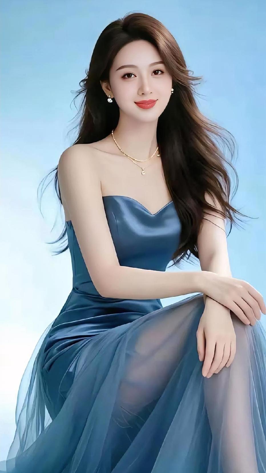 《<蓝纱漫舞的晴空>》

浅蓝如洗，晕染纯净背景，

深蓝缎面，勾勒柔美心形。