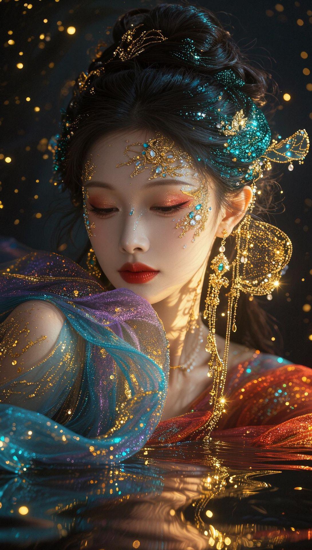 AI暗黑鎏金神性写真 古风写真 ai幻景东方神女 神话美学