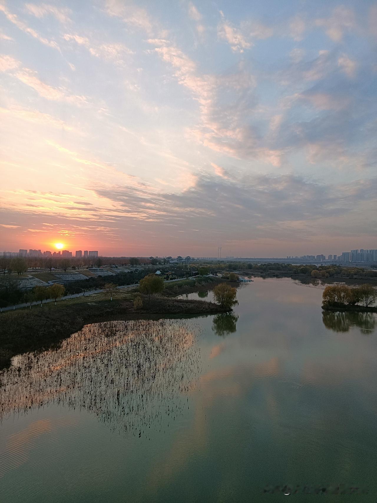 这是我今天在地铁10号线跨渭河大桥上走拍的“全息影像图”！深冬的渭河滩地已尽枯黄