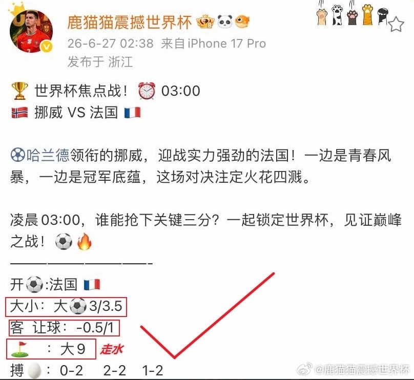 美加墨世界杯I组第3轮，法国￼4-1战胜挪威￼，小组头名晋级世界杯32强挪威vs