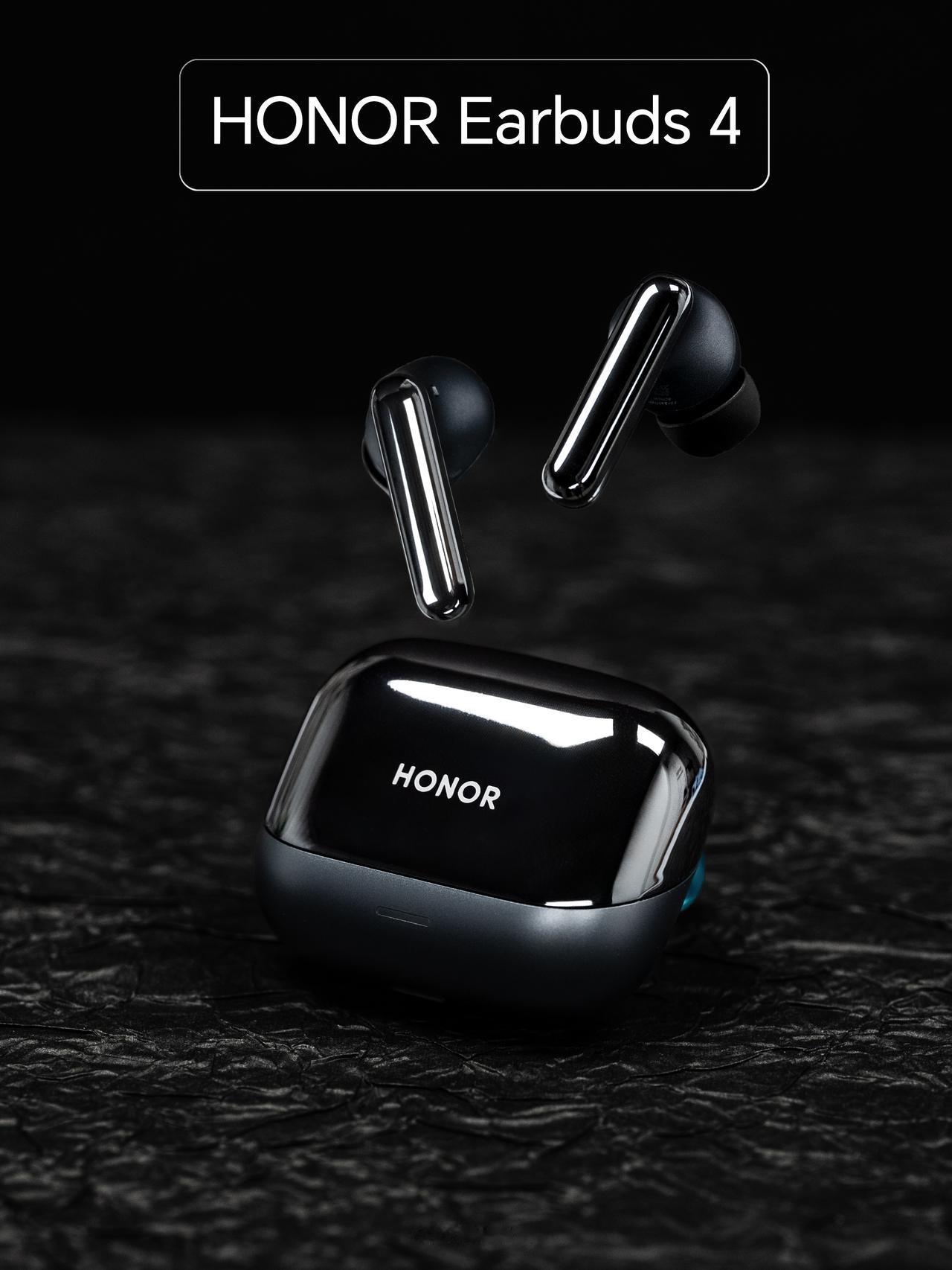 HYK图赏｜荣耀 Earbuds 4

星空黑配色，充电盒是黑色亮面和黑色哑光拼