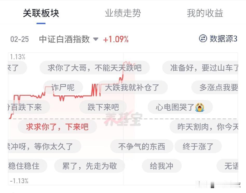 就这弹幕量，关注度这么高，我要是主力，我也不拉白酒。
昨天白酒跌，有一部分割肉了