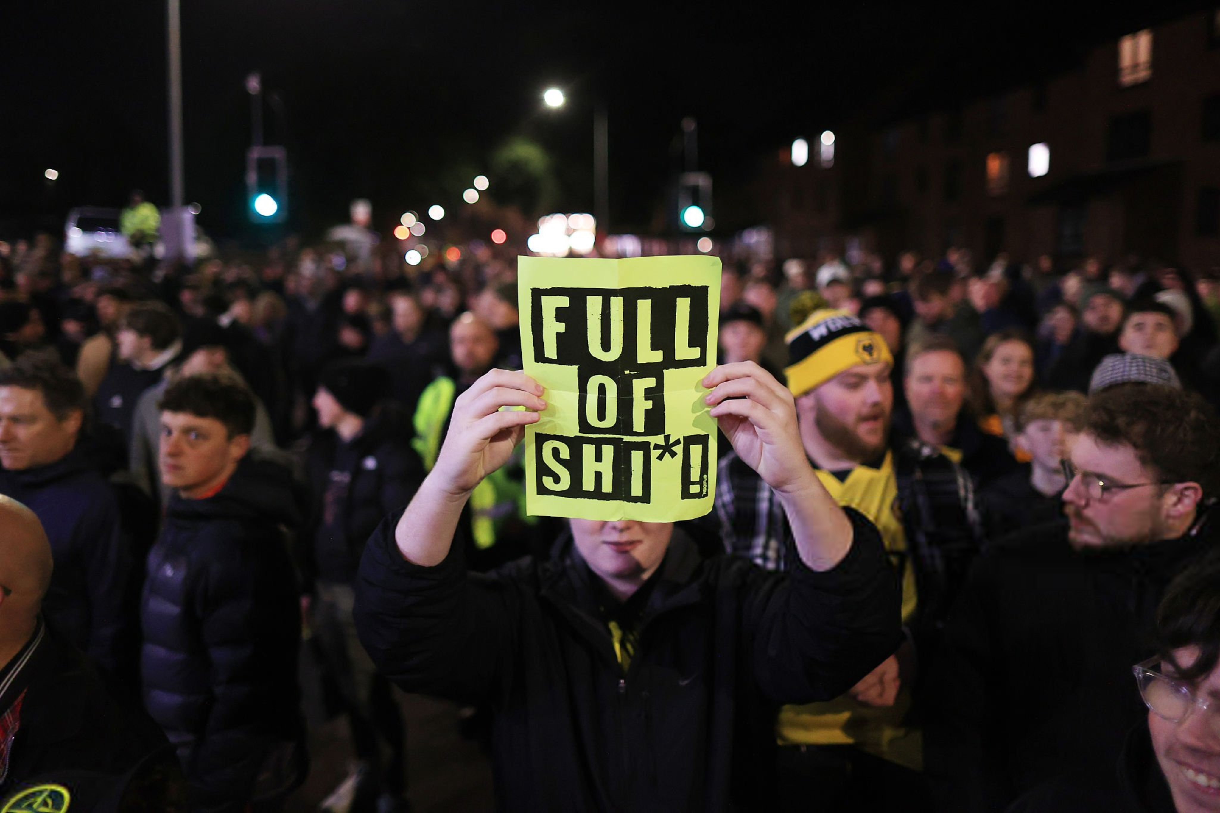 Wolverhampton fans protest against the c