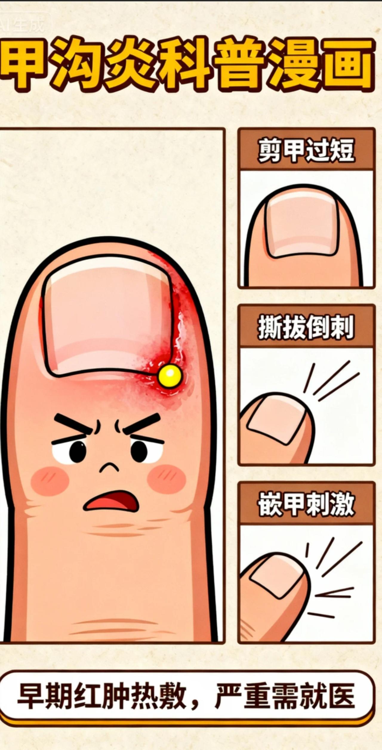 甲沟炎，最近让我苦不堪言。
为什么甲沟炎总是长在脚趾上，而手指上很少？
就是因为