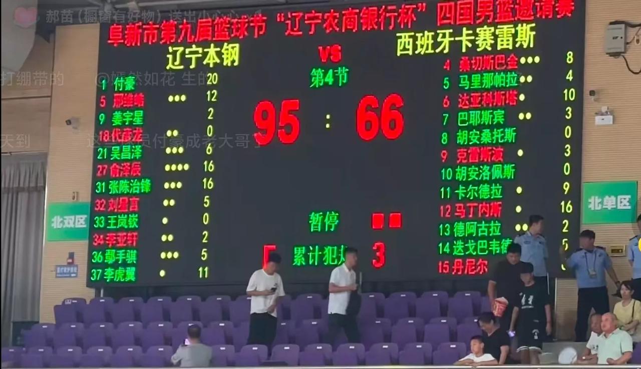 辽宁95：66大胜西班牙卡塞雷斯！
说说我对这届阜新篮球四国邀请赛的看法，我觉得